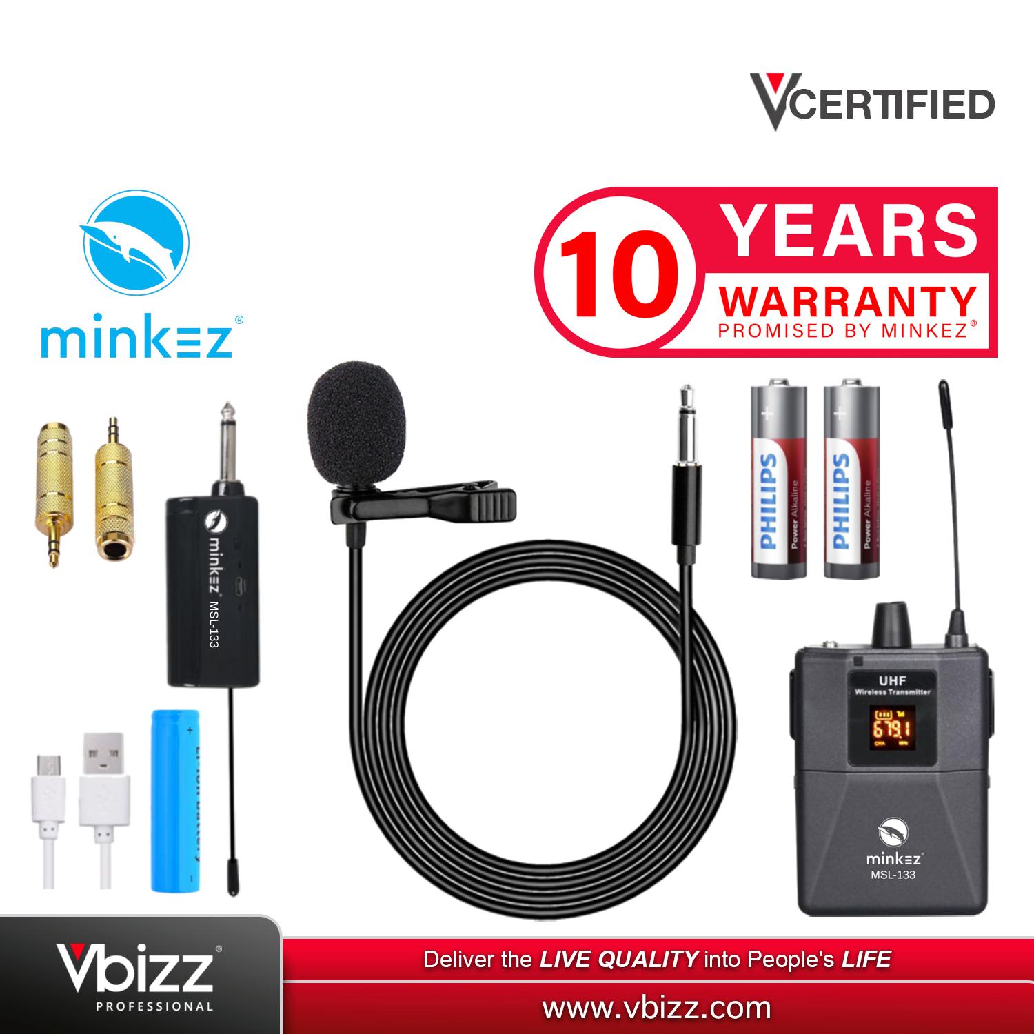 MINKEZ MSL-133 Wireless Microphone Lavalier Lapel Clip Mic