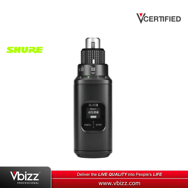 product-image-Shure SLXD3 Plug-On Digital Wireless Transmitter With XLR Connector