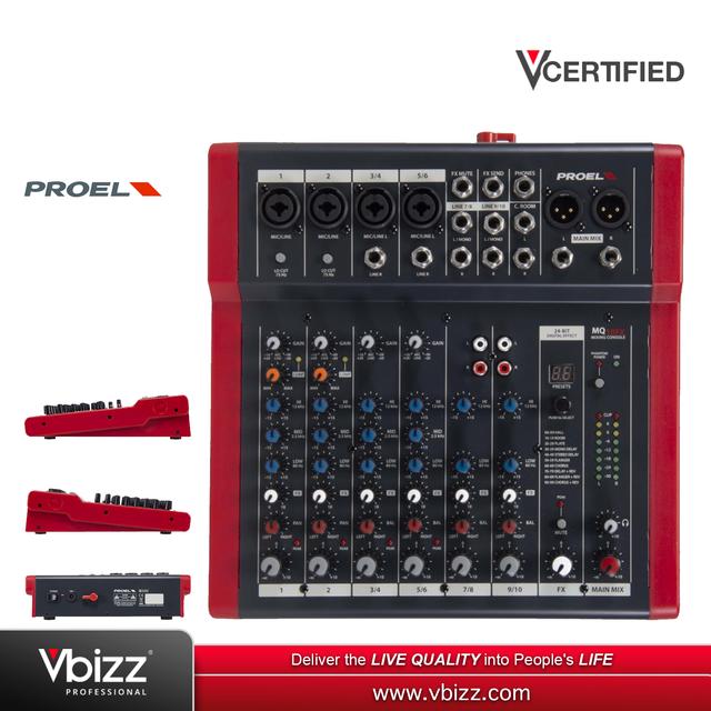 product-image-PROEL MQ10FX Compact 10 Channels Audio Mixer with FX