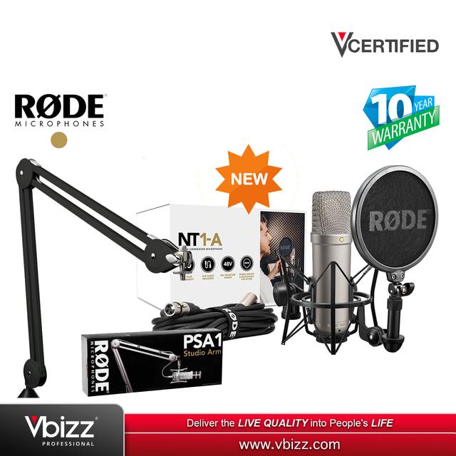 product-image-Rode NT1-A + PSA1 Condenser Recording Studio Microphone NT1A with Rode PSA1 Microphone Holder