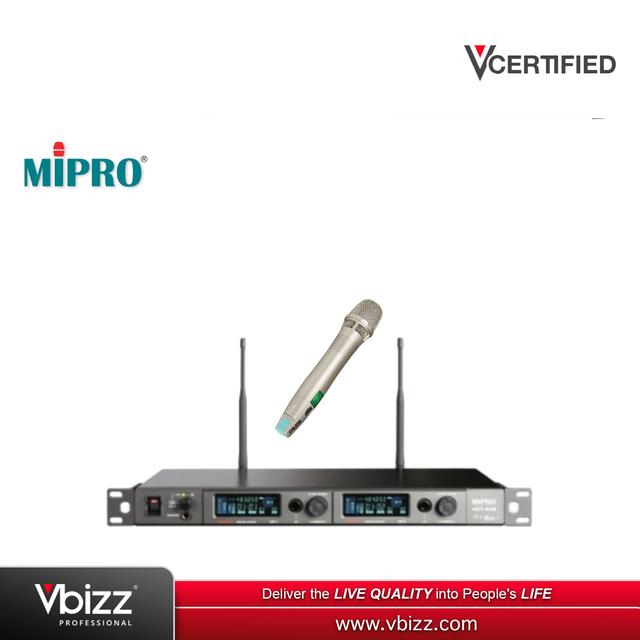 product-image-MIPRO ACT828D/ACT80HC 1U Dual-Channel Wideband Digital Receiver (DANTE) with Rechargeable Handheld Transmitter