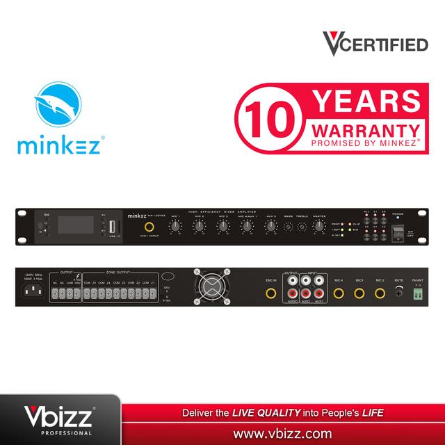 product-image-MINKEZ MA-240V5Z 5 Zones Digital Mixer Amplifier 100V 4Ω