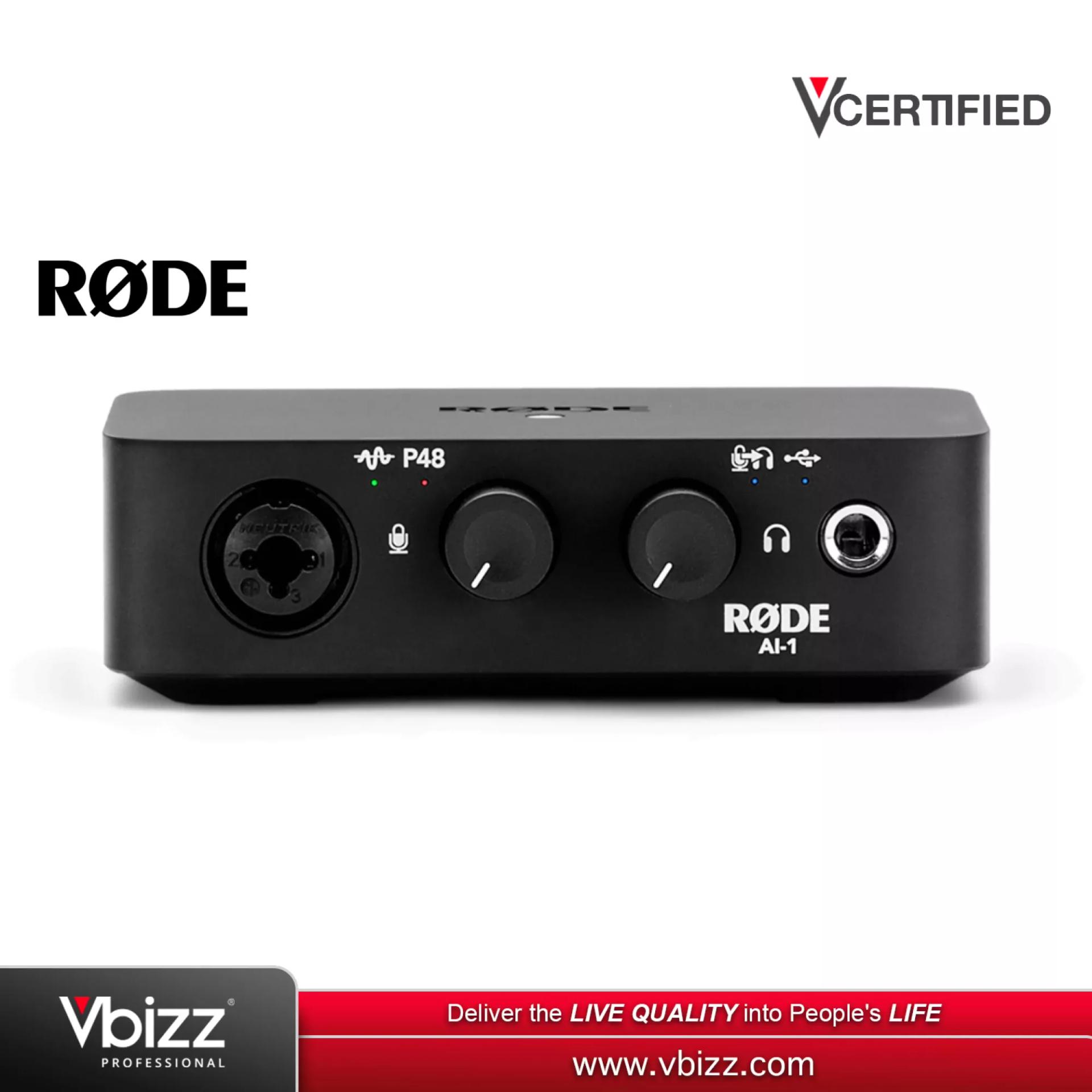 Rode Ai - 1 USB AUDIO INTERFACE Single Channel Audio Interface | Vbizz Rode Ai - 1 USB AUDIO INTERFACE Single Channel Audio Interface | Vbizz